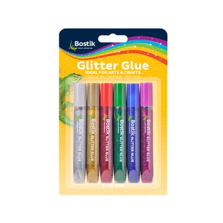 บอสติก กาวกากเพชรแบบสี 10.5 มล x 6 แท่ง BOSTIC Glitter Glue 10.5ml x 6 sticks.