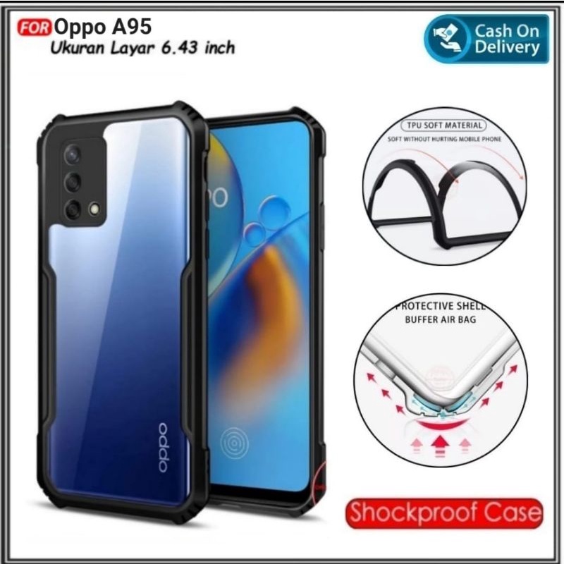 Mondi Store Case Oppo A95 Soft Hard TPU Transparent Casing