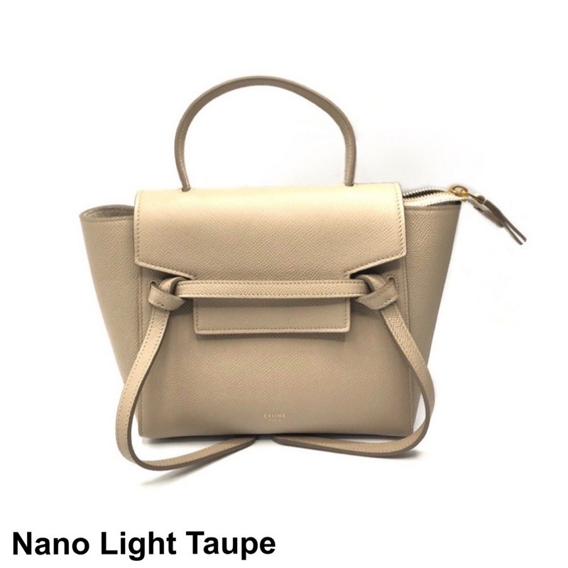 celine belt bag nano light taupe