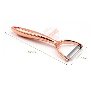 ที่ปอกผลไม้ หัว 2 ด้าน สเตนเลส อย่างดี RoseGold นน 175 กรัม **Prop สินค้าต้องมี**