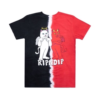 SLUM LTD - RIPNDIP Angel / Devil Tee Red/Black Split Dye