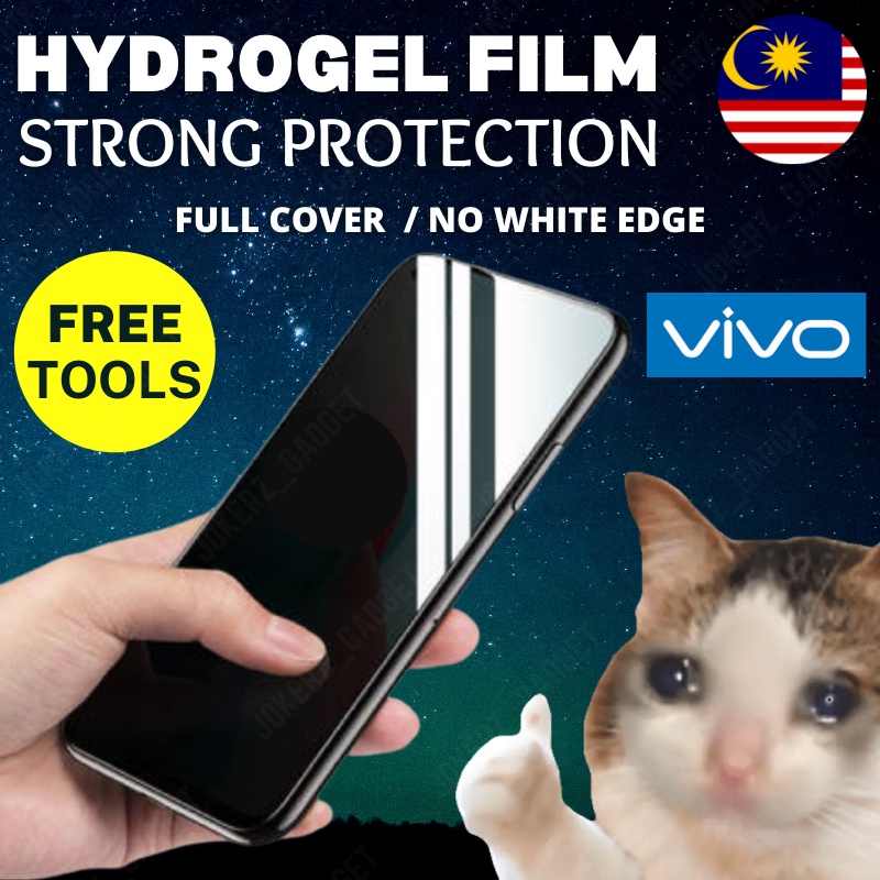 ตัวป้องกันหน้าจอไฮโดรเจล VIVO X20 X20Plus X9 X9Plus X7 X6 X3S Xplay3S Pelindung Skrin Jokerz Gadget