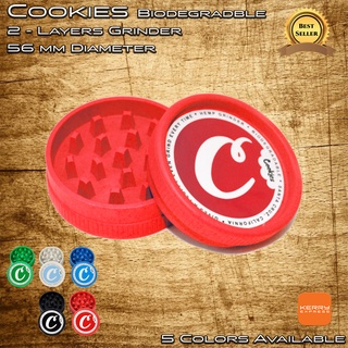 จัดส่งไว! ที่บดสมุนไพร Cookies Grinder 2 Layers Biodegradable Grinder 55mm จัดส่งไว