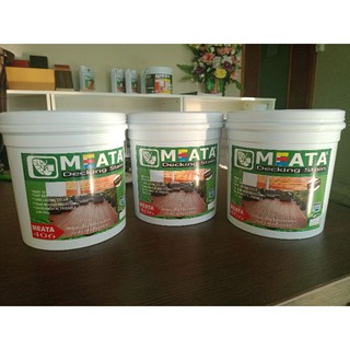 Meata สีย้อมไม้ เมต้า เดคกิ้งสเตน(สูตรน้ำ)สำหรับงานพื้น (1/4 gallon) กึ่งเงา