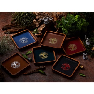 Tree of Life Square Mini Tray | ถาดไม้ ถาดทอย ลูกเต๋า Dice DnD D&amp;D MTG RPG TRPG เกมกระดาน บอร์ดเกม Game Magic เมจิก