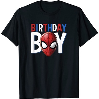 เสื้อยืดผ้าฝ้ายพรีเมี่ยม เสื้อยืด พิมพ์ลาย Marvel Spider-Man Birthday ผู้ชาย