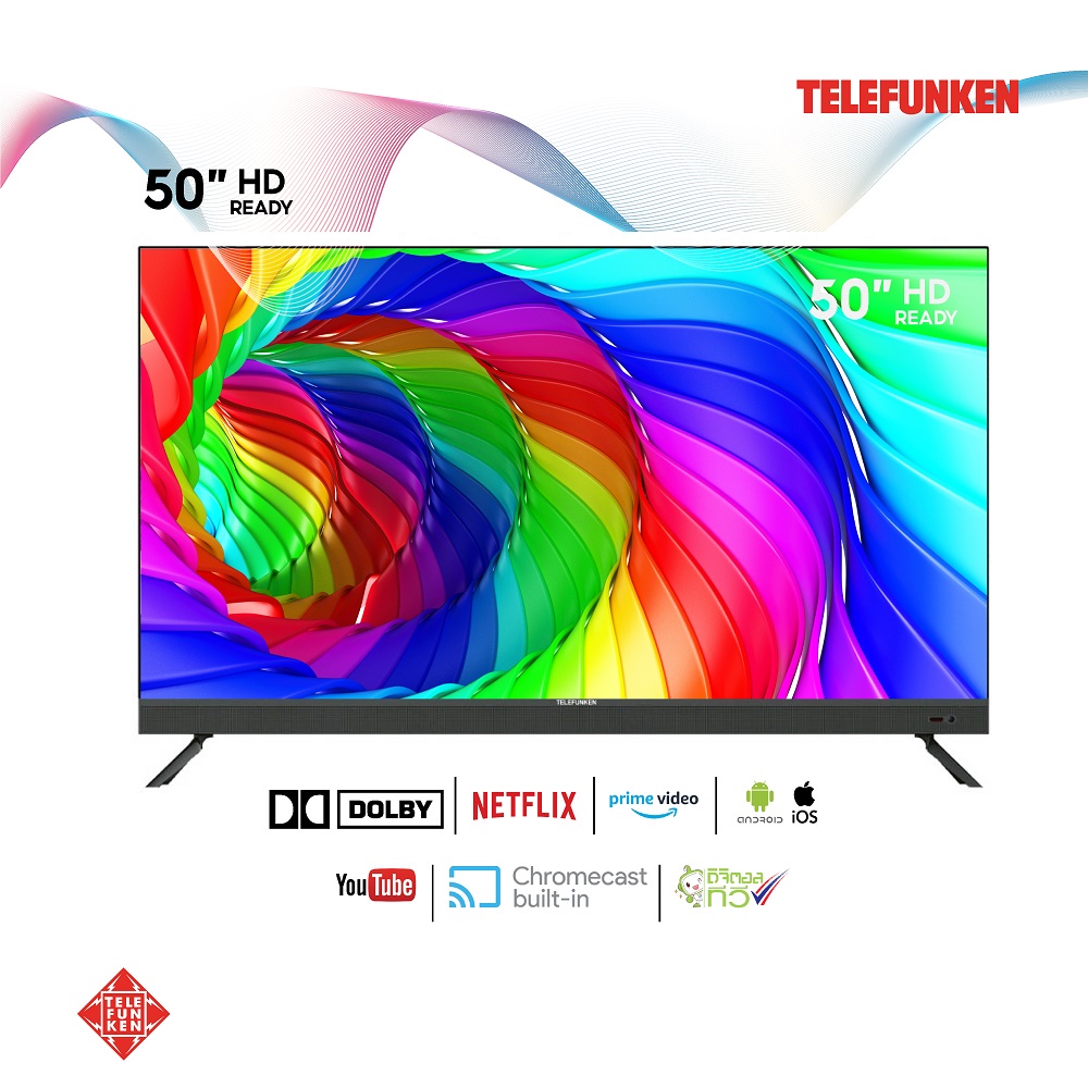 TELEFUNKEN TV LED JU50DS180S (N19) ทีวี 50 นิ้ว inch Smart TV HD Youtube