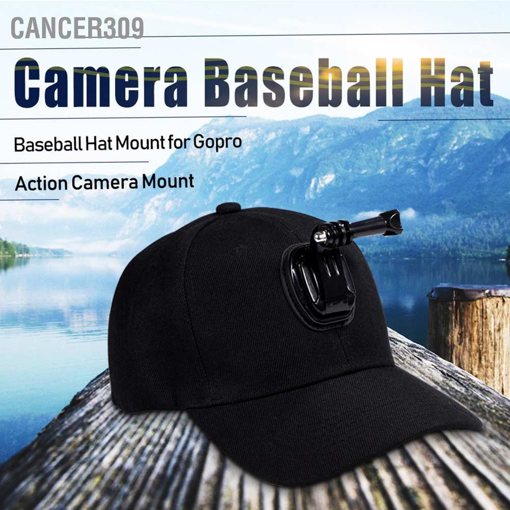 Puluz หมวกเบสบอล พร้อมตะขอตัว J และสกรู สําหรับกล้องแอคชั่น Gopro