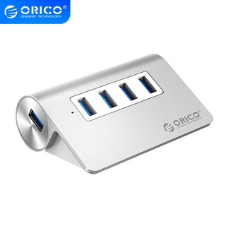 Orico ฮับ USB 3.0 อลูมิเนียม 4 พอร์ต ความเร็วสูง ขนาดเล็ก แบบพกพา สําหรับคอมพิวเตอร์ PC พร้อมสายเคเบิลข้อมูล 1 เมตร