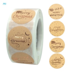 pri 500pcs Round Merry Christmas Stickers Thank You Card Box Package Label Sealing Stickers Stationery Sticker