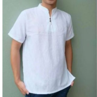 เสื้อผ้าฝ้ายคอจีนกระดุม 2 เม็ด