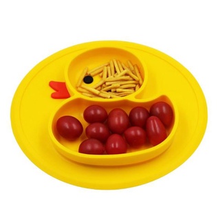 พร้อมส่ง! ถาดซิลิโคนทานอาหาร ลายเป็ดเหลือง