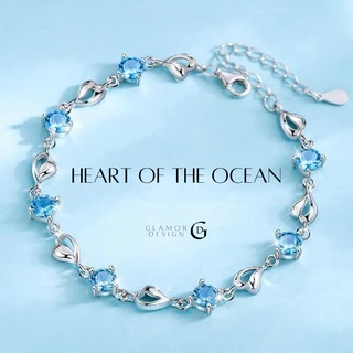 GLAMOR✨กําไลข้อมือผู้หญิง HEART OF OCEAN สร้อยข้อมือผู้หญิง กําไลข้อมือประดับเพชร กำไลข้อมือเงิน925