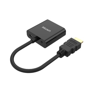 Unitek อะแดปเตอร์ HDMI เป็น VGA พร้อม 3.5 มม. สำหรับเสียงสเตอริโอ  รุ่น: Y-6333