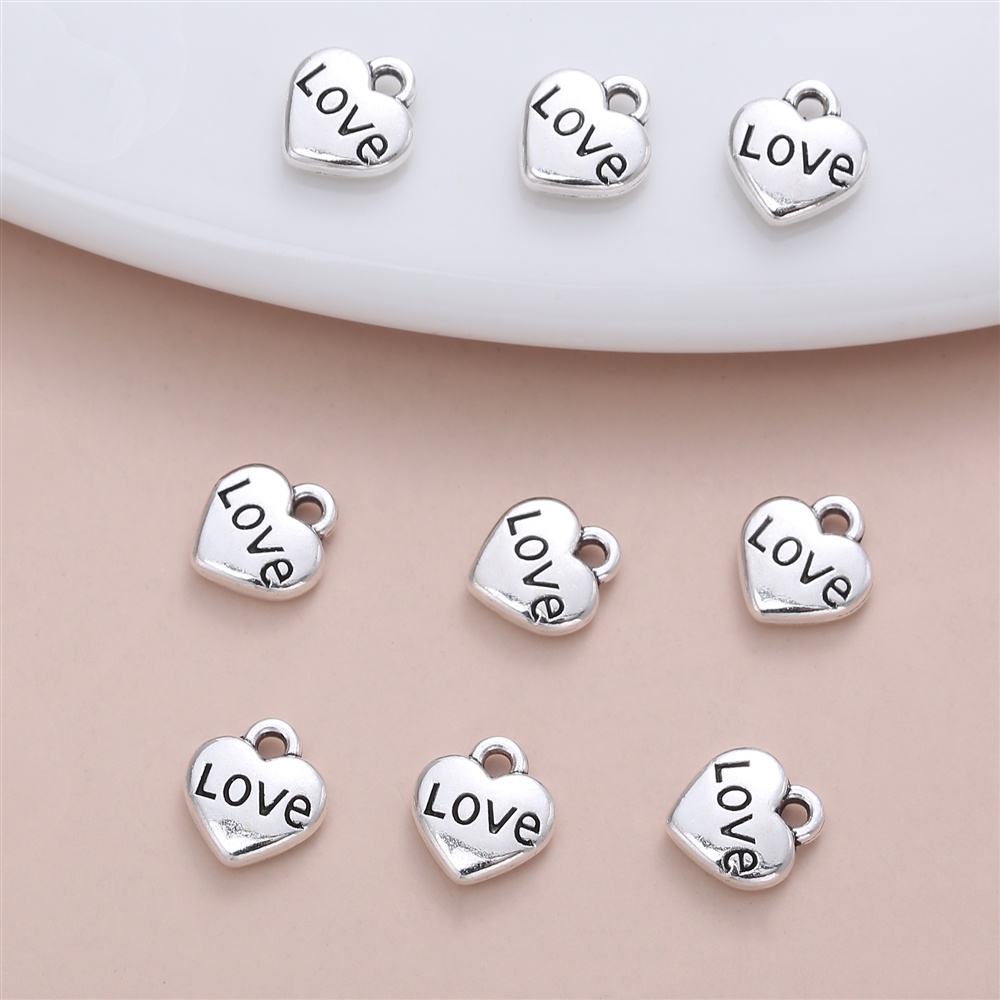 จี้สร้อยคอ รูปหัวใจน่ารัก ละเอียดอ่อน สําหรับทําเครื่องประดับ DIY จํานวน 40 ชิ้น ต่อชุด