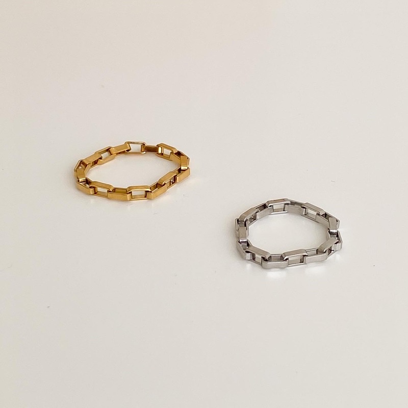 RINDA.STUDIO - Box chain ring (stainless steel)