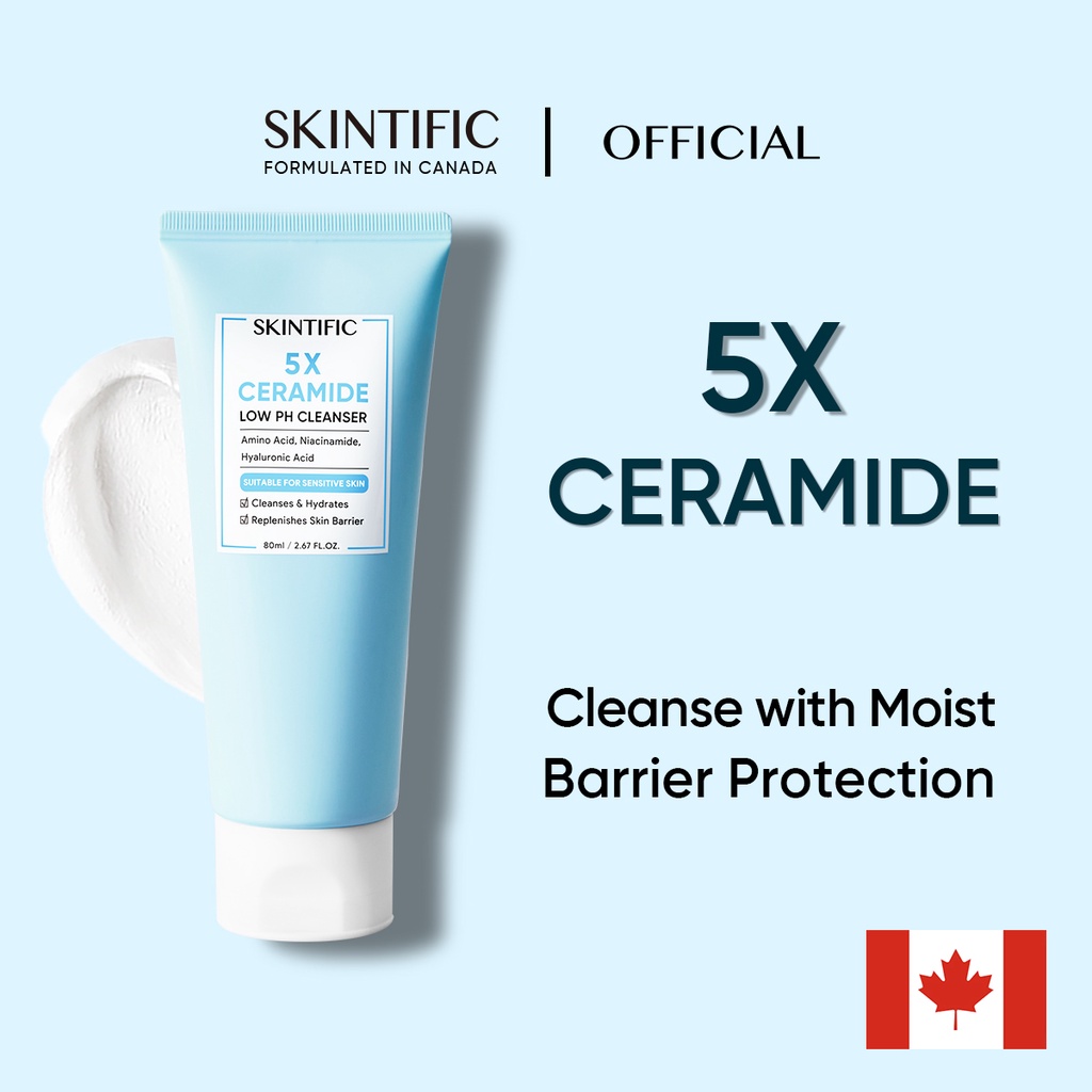 Skintific 5X Ceramide Low pH Cleanser 80ml Gentle Cleanser for Sensitive Skin Shopee Thailand