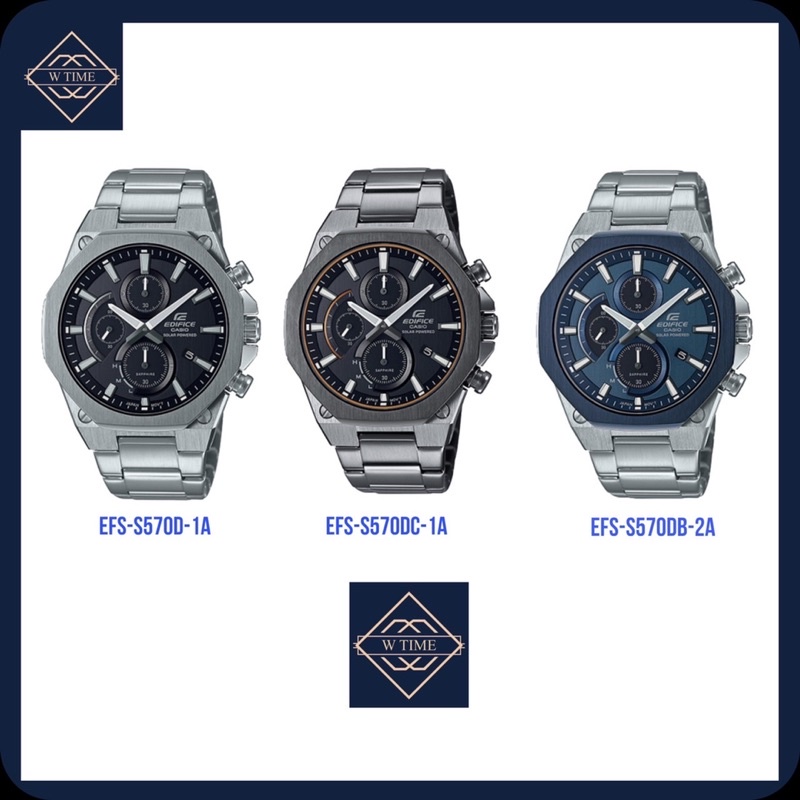 CASIO EDIFCE รุ่น EFS-S570D EFS-S570DC ใช้พลังงานแสงอาทิตย์
