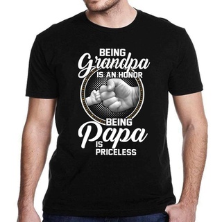 ขายดี!ขายดี เสื้อยืดลําลอง แขนสั้น พิมพ์ลาย Being Grandpa Being Papa Gift Fathers Day s 5 MNomai90EHgbih81S-5XL