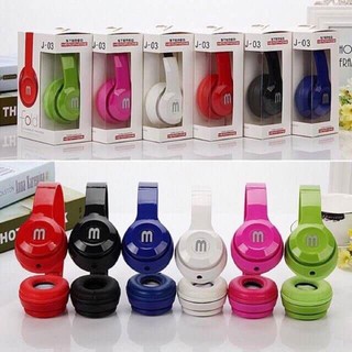 PP Headphone Stereo หูฟัง EXTRA BASS รุ่น J-03 หูฟังเเบบครอบหูพร้อมไมโครโฟน