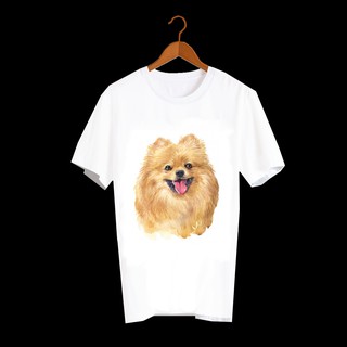 เสื้อลายหมา DPM002 pomeranian เสื้อยืด เสื้อยืดลายหมา เสื้อยืดสกรีนลายหมา