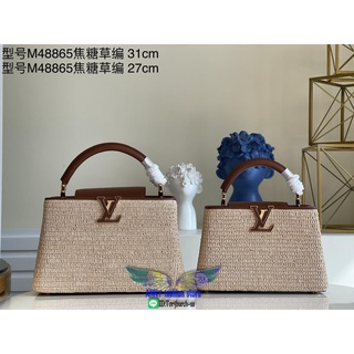 M57649 Louis LV Capucines BB woven flap handbag versatile multi-pocket shopping tote holidaybag