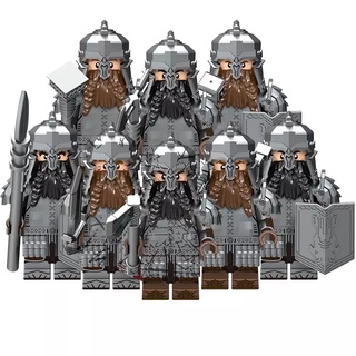 บล็อกตัวต่อToys The Lord Of The Rings The Hobbit Dwarf Durins folk Dain II Ironfoot Boar Mount ขนาดเล็ก X0314