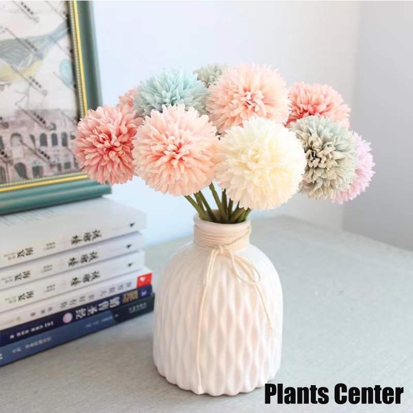 Plants Center P003 ดอกไม้ปลอม ดอกไม้ประดิษฐ์ ผ้าไหม ดอกแดนดิไลอัน ดอกเบญจมาศ สำหรับตกแต่งบ้าน