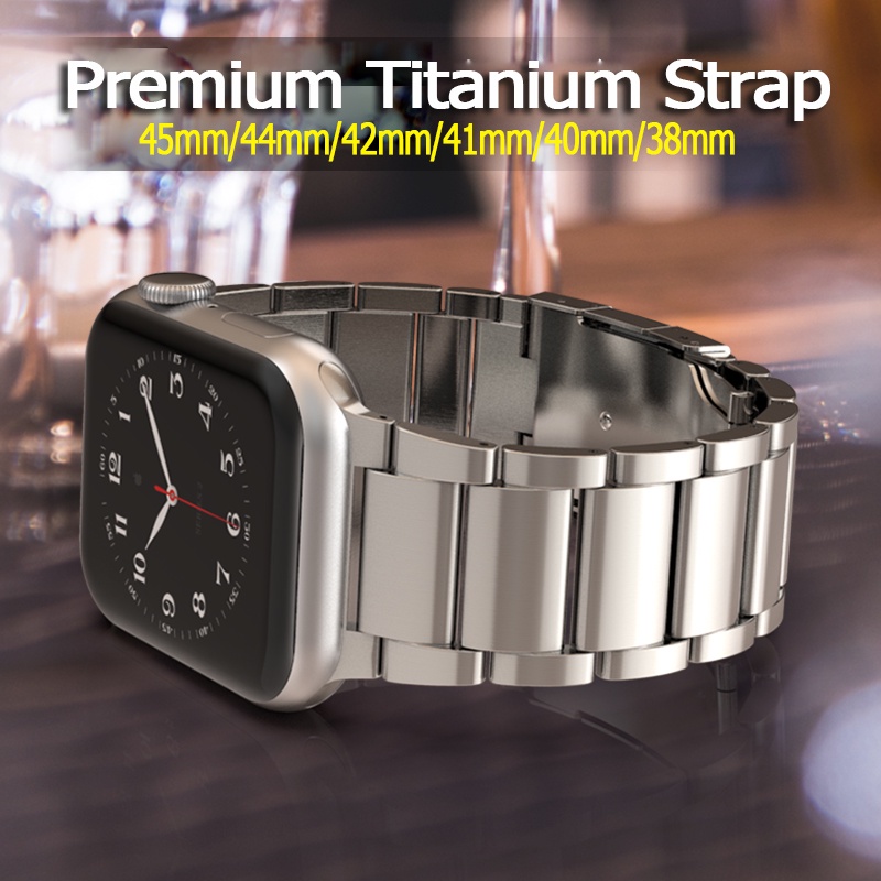 สาย applewatch 7 Premium Titanium สายนาฬิกาข้อมือ สเตนเลสสตีล สําหรับ apple watch 7 45มม 41มม 44มม 42มม 40มม 38มม