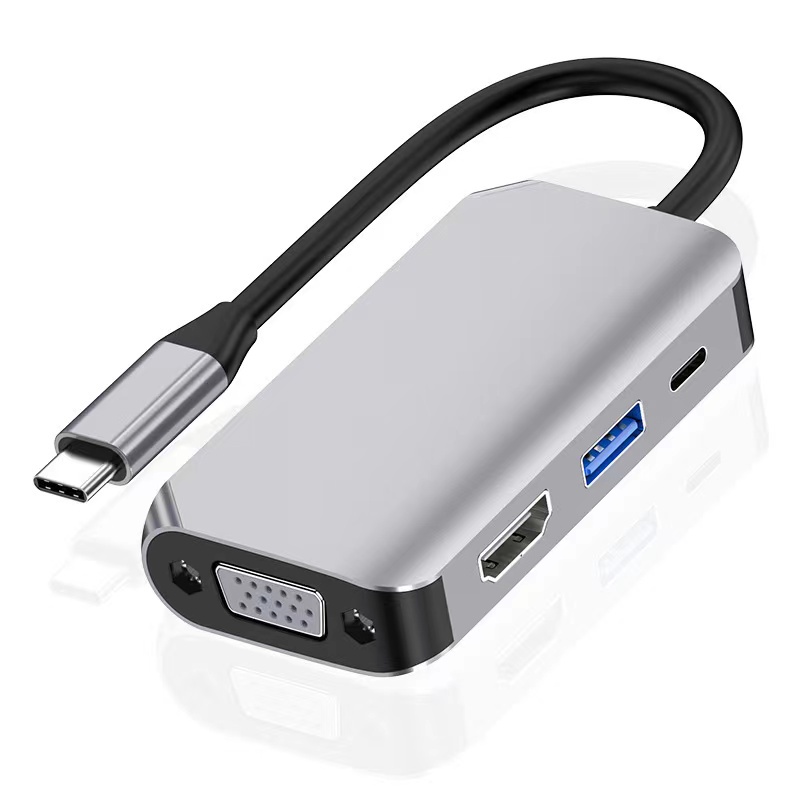 Type C Multiport USB 3.1 to HDMI 4K + VGA +USB 3.0 + PD Adapter For Macbook