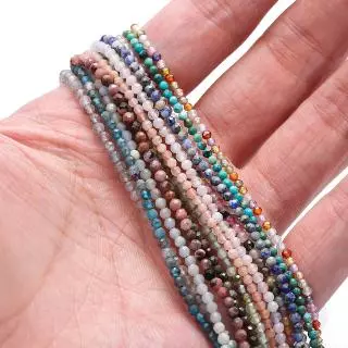 ลูกปัดหินธรรมชาติ Tiger Eye เม็ดข้าว 2-3.5 มม. อุปกรณ์ DIY ทำสร้อยข้อมือ สร้อยคอ เครื่องประดับ