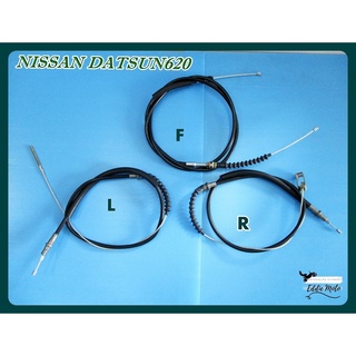 NISSAN DATSUN 620 HAND BRAKE CABLE SHORT TYPE SET "GRADE A" // สายเบรคมือ ช่วงสั้น- หน้า รถยนต์ (3เส้น/ชุด)