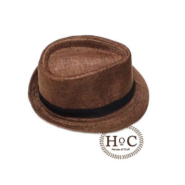 หมวก Houseofcuff Fedora สีน้ําตาลเข้ม หมวก FEDORA