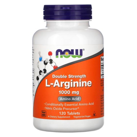 Now Foods, L-Arginine 1000 mg [ 120 Tablets ] Now Foods L Arginine, Double Strength, 1,000 mg , L Ar