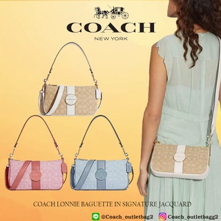 Coach  LONNIE BAGUETTE IN SIGNATURE JACQUARD