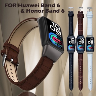 สายนาฬิกาข้อมือ สายหนัง แบบเปลี่ยน สําหรับ Huawei Band 7 6 Honor Band 6