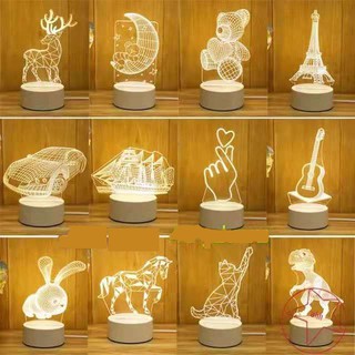 🎈พร้อมส่ง🎈ไฟกลางคืน LED ไฟของขวัญ ไฟงานเทศกาล ไฟบ้าน ไฟข้างเตียง 3D