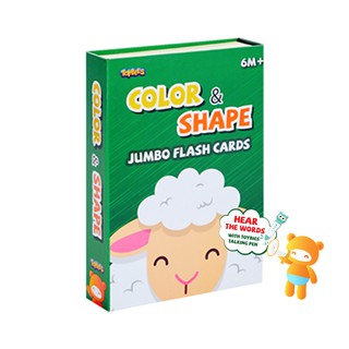 Toybies บัตรคำยักษ์ Color&amp;Shape มีเสียงพูด เมื่อใช้ร่วมกับปากกาพูดได้ Toybies หนา ฉีกไม่ขาด พิมพ์ด้วยหมึกถั่วเหลือง