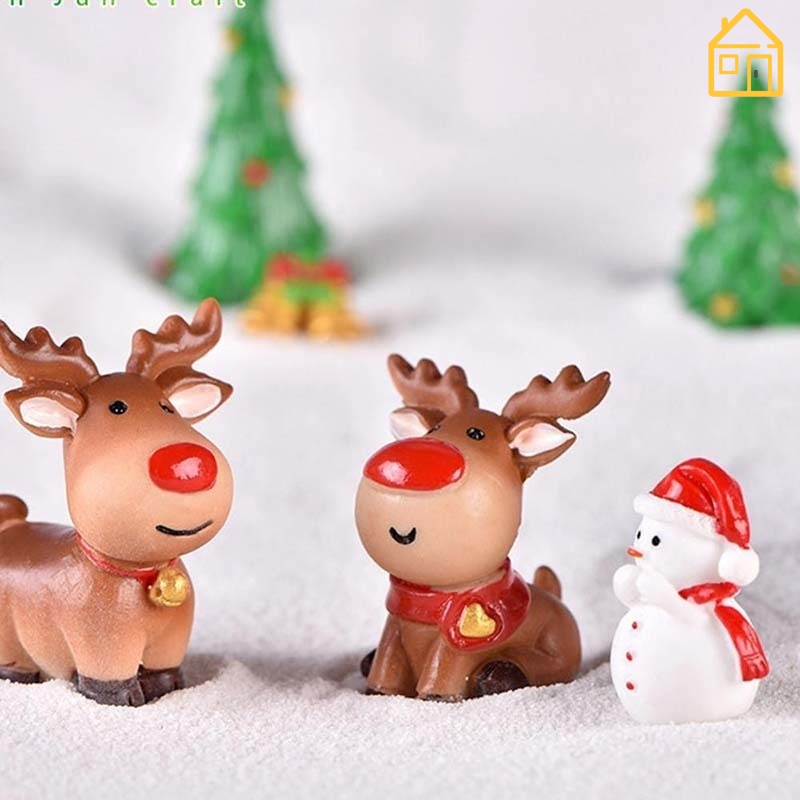 เครื่องประดับตกแต่งบ้านขนาดเล็กเรซิ่นคริสต์มาสซานตาคลอส Elk