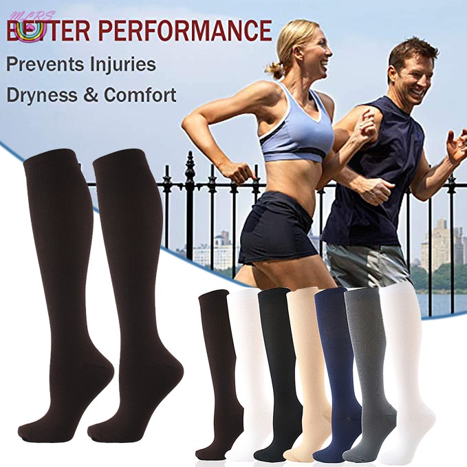 MS 1/7 Pair Copper Fiber Compression Calf Socks Elastic Sports Socks
