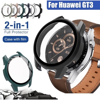 ใหม่ เคส Huawei watch GT 3 Case 42mm 46mm PC Matte Protective Case + Tempered Glass For Huawei GT3 Cover Full Covered PC Hard Shell Huawei watch GT 3 Case เคส Huawei GT3 Screen Protector