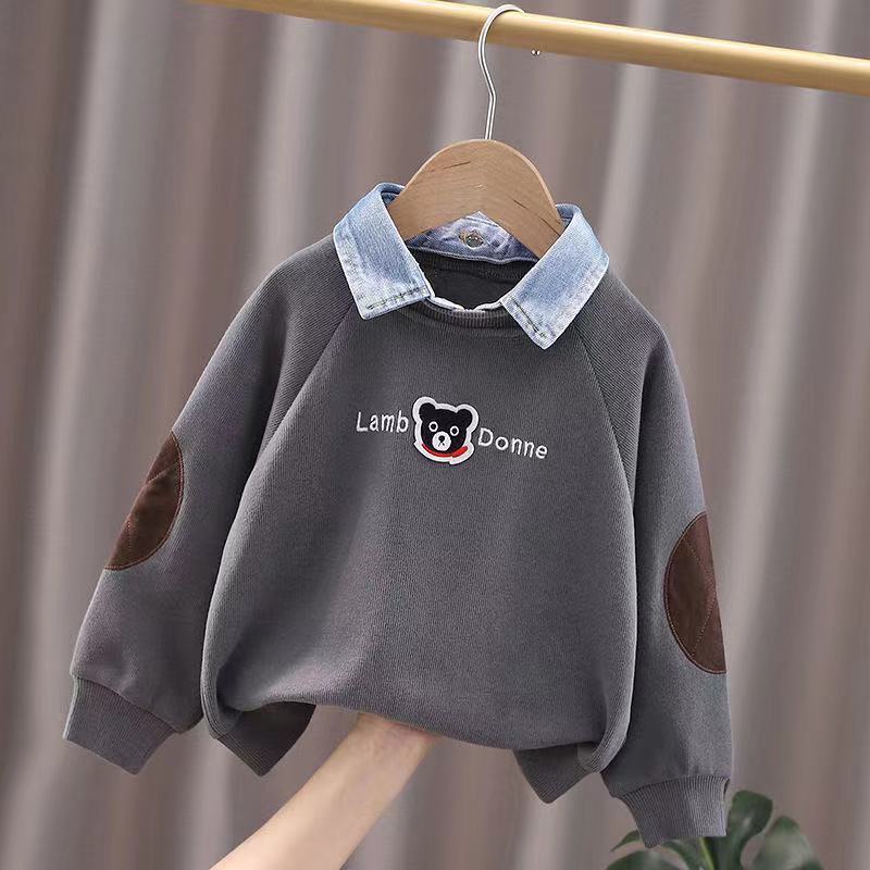 เสื้อกันหนาว สไตล์เกาหลี ตะวันตก แฟชั่นฤดูใบไม้ผลิ ฤดูใบไม้ร่วง ฤดูหนาว สําหรับเด็กผู้ชาย
