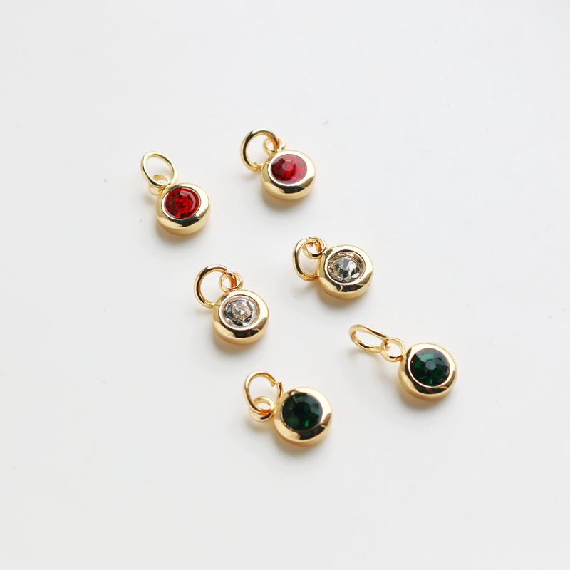 จี้ diy 14k Faceted Zircon 6mm Handmade