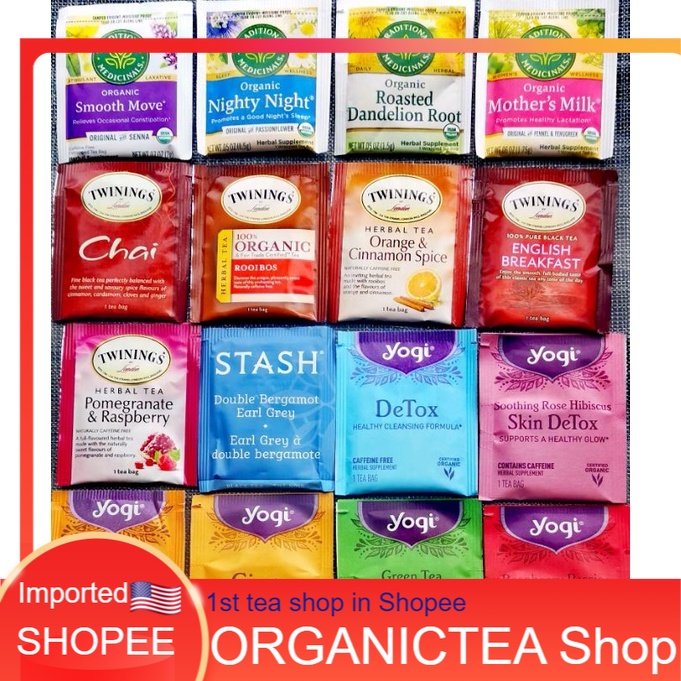 Tea & Tea Bags 16 บาท แบ่งขายแยกซอง​ ชาYOGI, STASH, TWININGS​ Traditional​ medicinals​ individual package Food & Beverages
