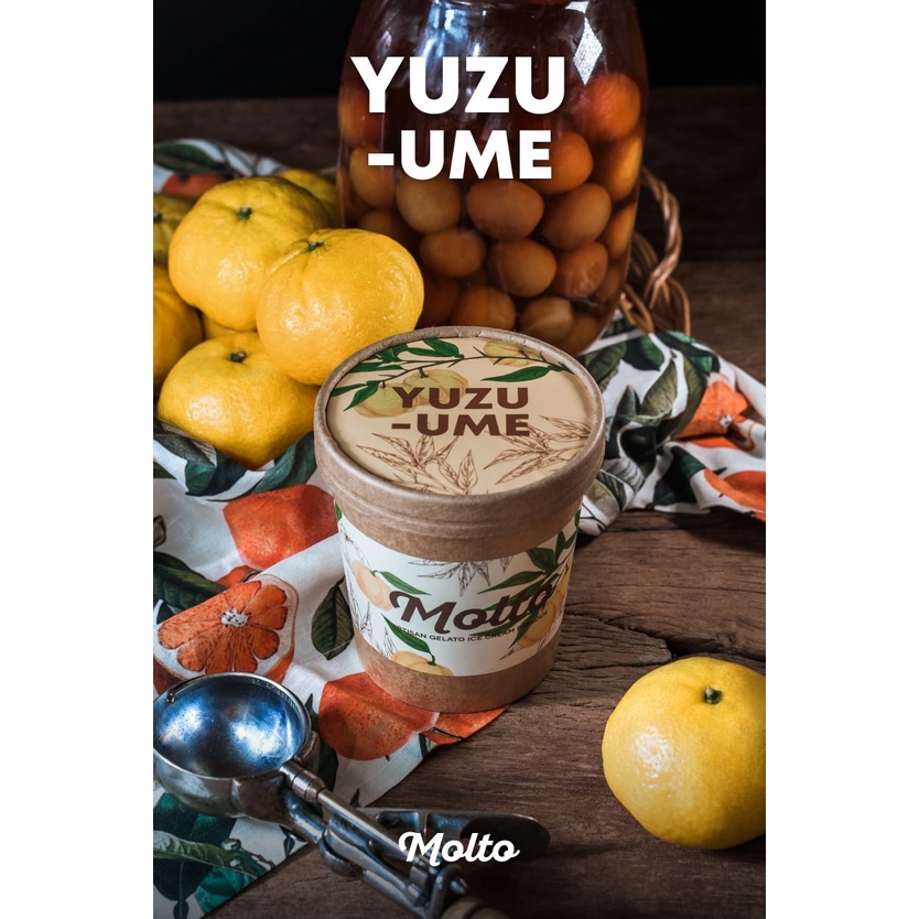 YUZU - UME (ไอศกรีม ส้มยูสุ-บ๊วย 1 ถ้วย 16 oz.) - Molto premium Gelato