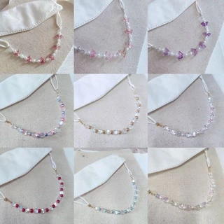 No.1- No.50 สายคล้องแมสสาวมุสลิม คาดด้านหลัง*พร้อมส่ง* สายคล้องแมสแบบสั้น 💓 Handmade D.I.Y. พร้อมส่ง!!