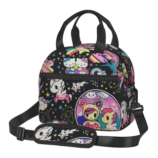 Tokidoki กระเป๋าใส่กล่องอาหารกลางวัน มีฉนวนกันความร้อน กันน้ํา ใช้ซ้ําได้ เหมาะกับชายหาด หรือเดินทาง สําหรับผู้หญิง และผู้ชาย