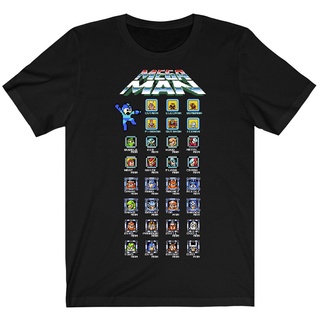 เสื้อยืดโอเวอร์ไซส์Megaman I-IV - Character &amp; Bosses - เสื้อยืดลําลอง ผ้าฝ้าย แขนสั้น คอกลม สไตล์เกาหลีS-3XL