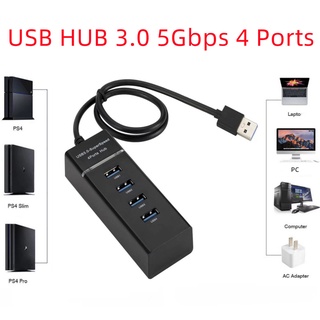 USB HUB 3.0 5Gbps 4 Ports Splitter Adapter Super Speed High Quality Computer Peripherals Black - Intl