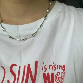 bamboo chain necklace สร้อยคอเงินแท้ ปรับความยาวได้